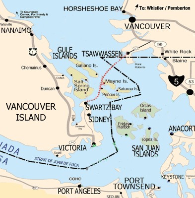 Where can you find fares and schedules for BC ferries?